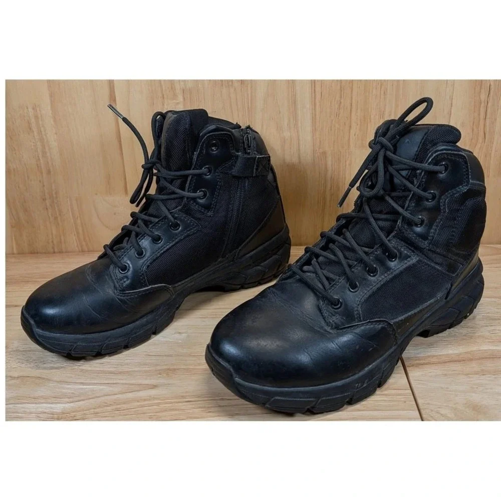 Interceptor Mens Black Tactical Patrol Boots Side Zip Work Shoes‎ Size 11